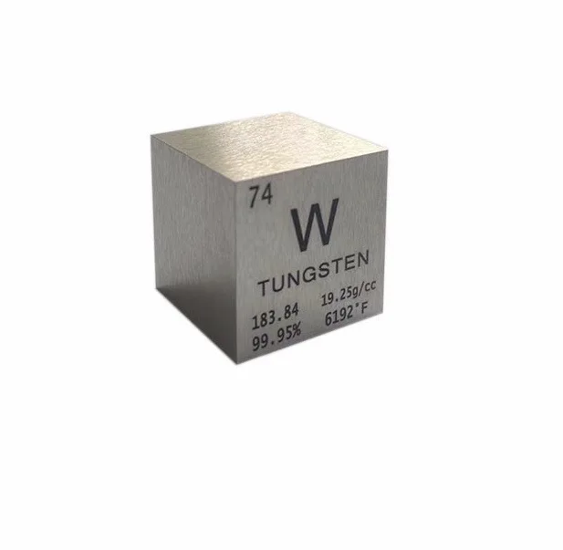 25.4mm Tungsten Metal Cubes Paperweight Tungsten Cubic Customization Engraved Polished Tungsten Ingots for Sale