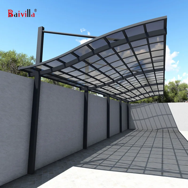 Strong Wind Resistant Carport Polycarbonate Roofing Sheet For Car Awning Canopy