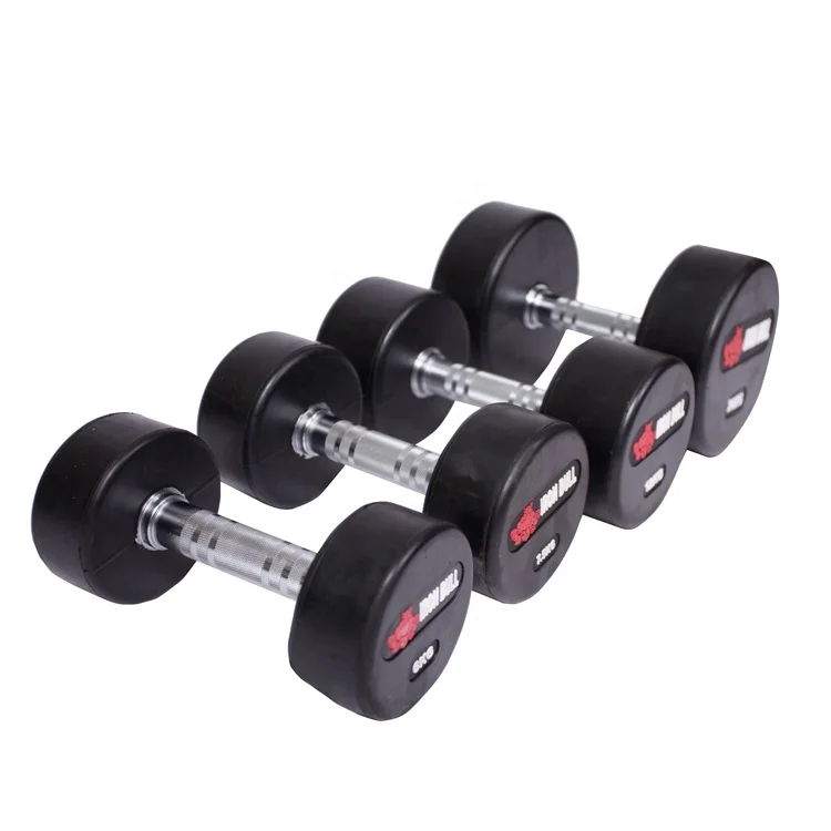 IRON BULL LOGO Hot Sale Free  Exercise Equipment round rubber dumbbell