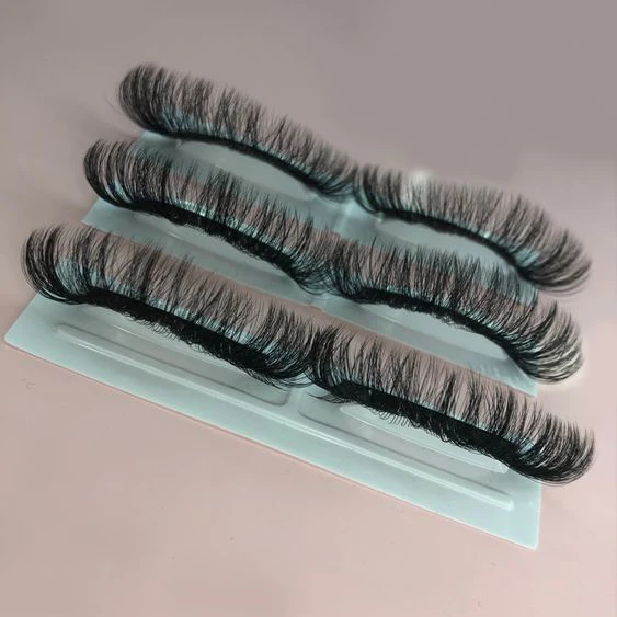 Customized Packing Handmade Russian strips eyelash deep d curl fluffy russian volume strip faux mink lash extension strip lash