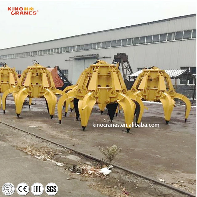 Steel Scrap Handling 10Ton Bridge Crane Using Hydraulic Type Orange Peel Grab