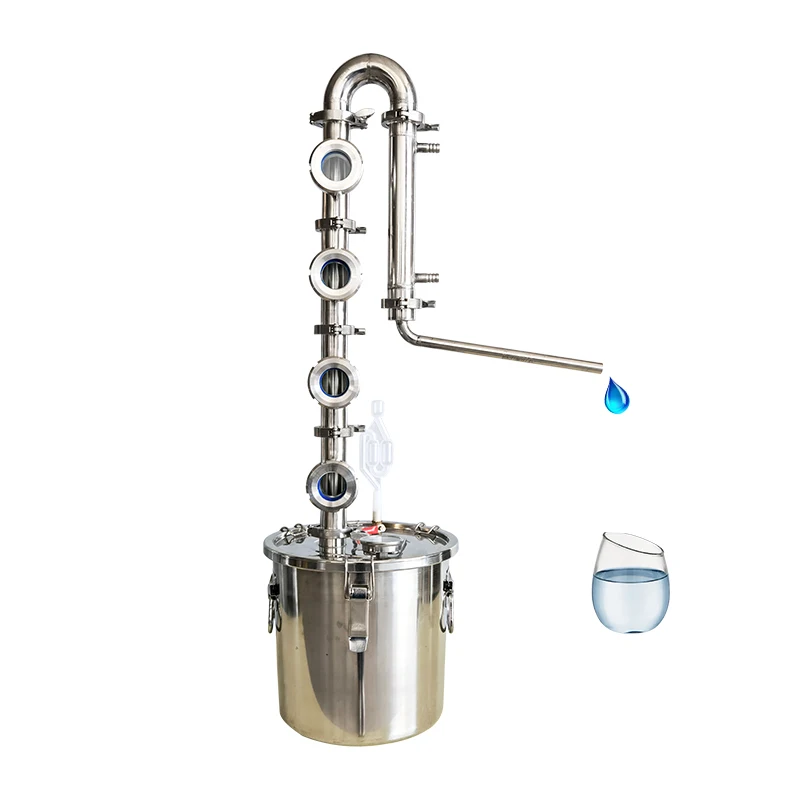 12L 304 stainless steel Household Alcohol distiller Vodka Whiskey rum Distiller 4-layer copper core reflux column Private winery