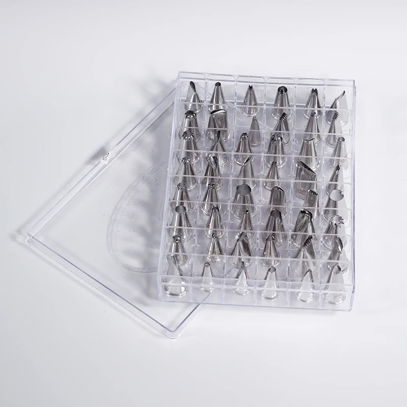 new design 48pcs per set decorate piping tip sets stainless steel cake pastry nozzles