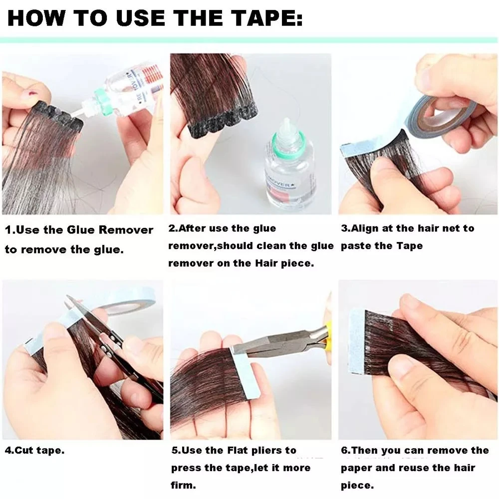 3/12/36 Yards Front Lace Wig Glue Waterproof Double-Sided Tape Strong Hold Wig Glue for Tape Hair Extension Tape Blue Color