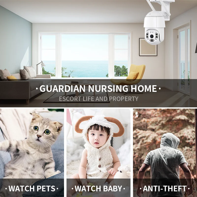 Vesafe 1080p WiFi outdoor dome security camera night vision wireless cmos camera monitor  surveillance camera