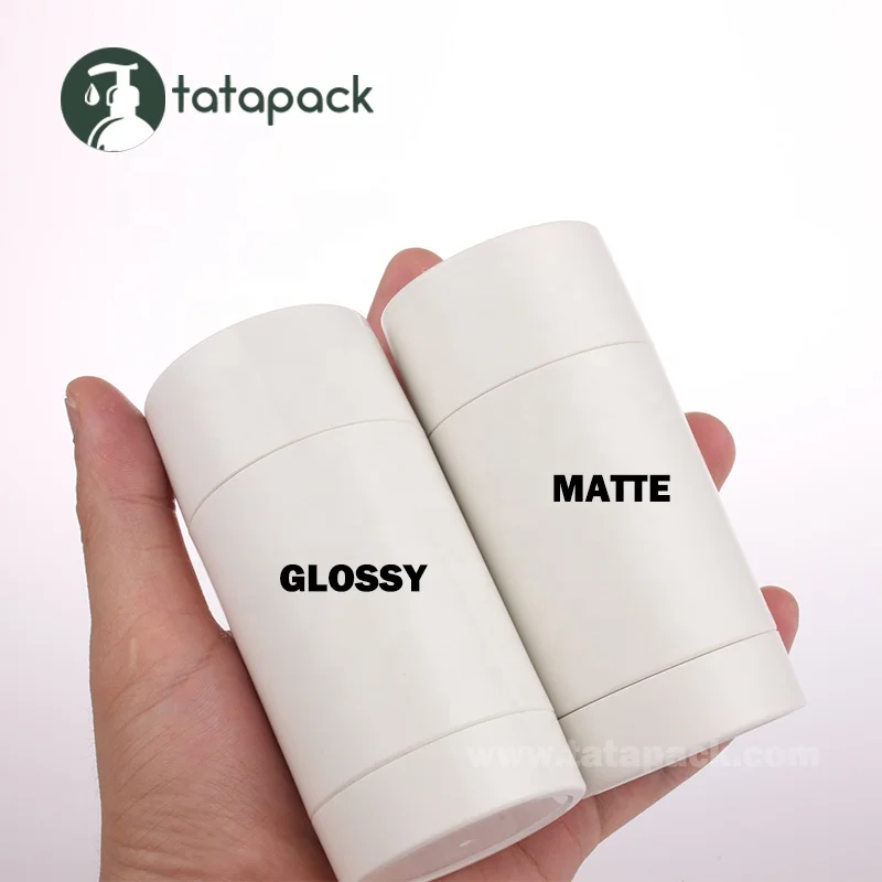 
Recyclable 100% PCR Plastic PP Matte White Deodorant Stick Container 75ml 50ml Empty Twist Up Deodorant Stick Bottle 