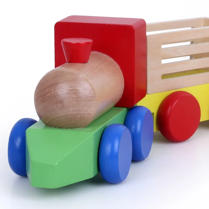 wooden farm train set toy wooden toy train set for kids wooden blocks farm animal train toy