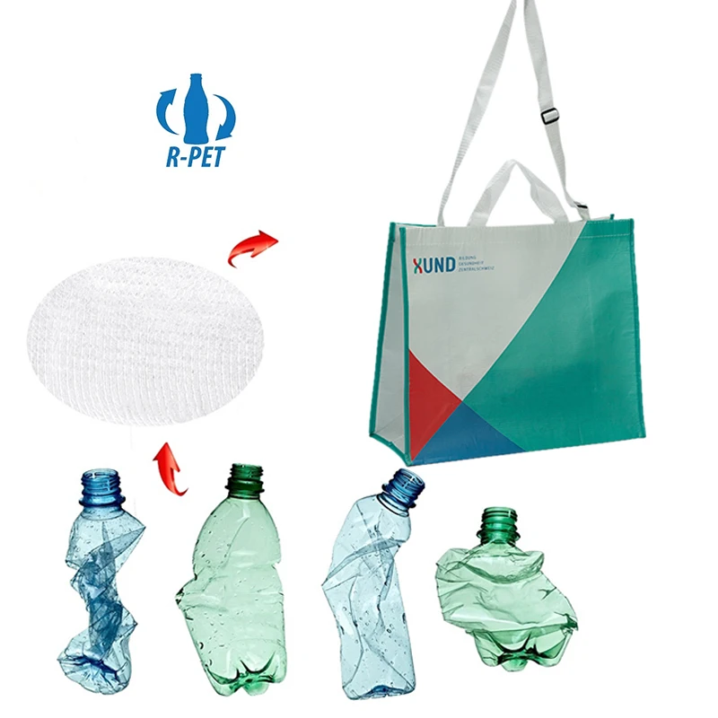 Recycled RPET Water Bottle Bag PET Shopping Laminated RPET Bag