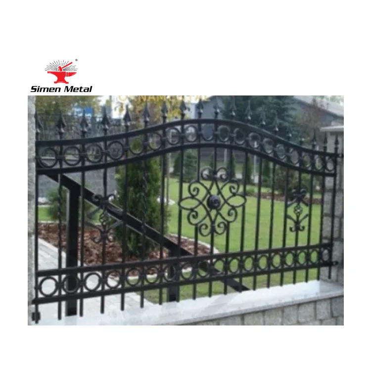 Hand-Free New Design Strong Wrought Iron Ornamental Garden Gate design Manufacturer Supplier