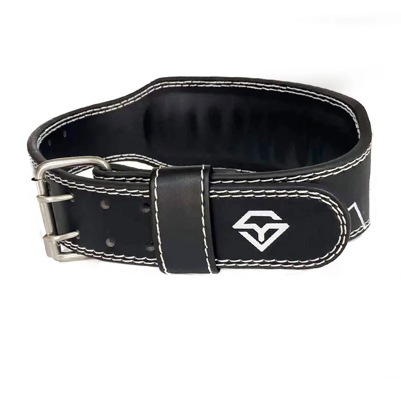 Wholesale Custom 4 Inch Gym PU Leather Belt Powerlifting Double Prong Adjustable Buckle Weight Lifting Belt