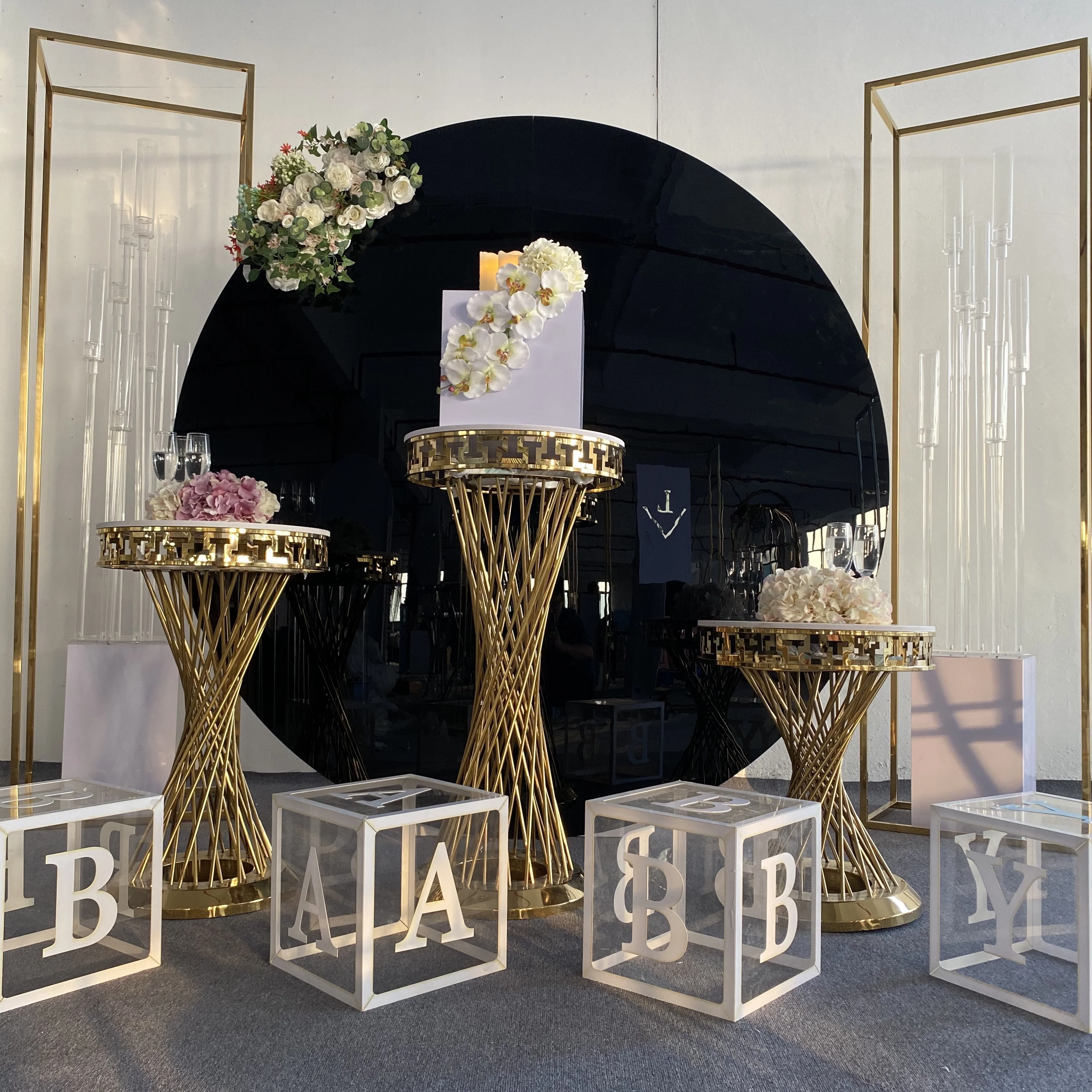 Round Cylinder Plinths Dessert Cake Display Plinths table  For Events Weddings