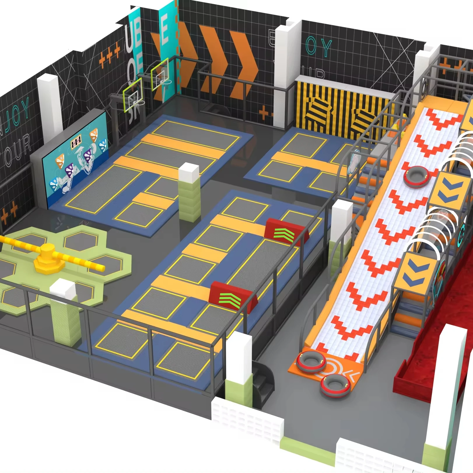 Playground Equipment Games Kids Commercial Gymnastic Indoor Trampoline Park for Sale