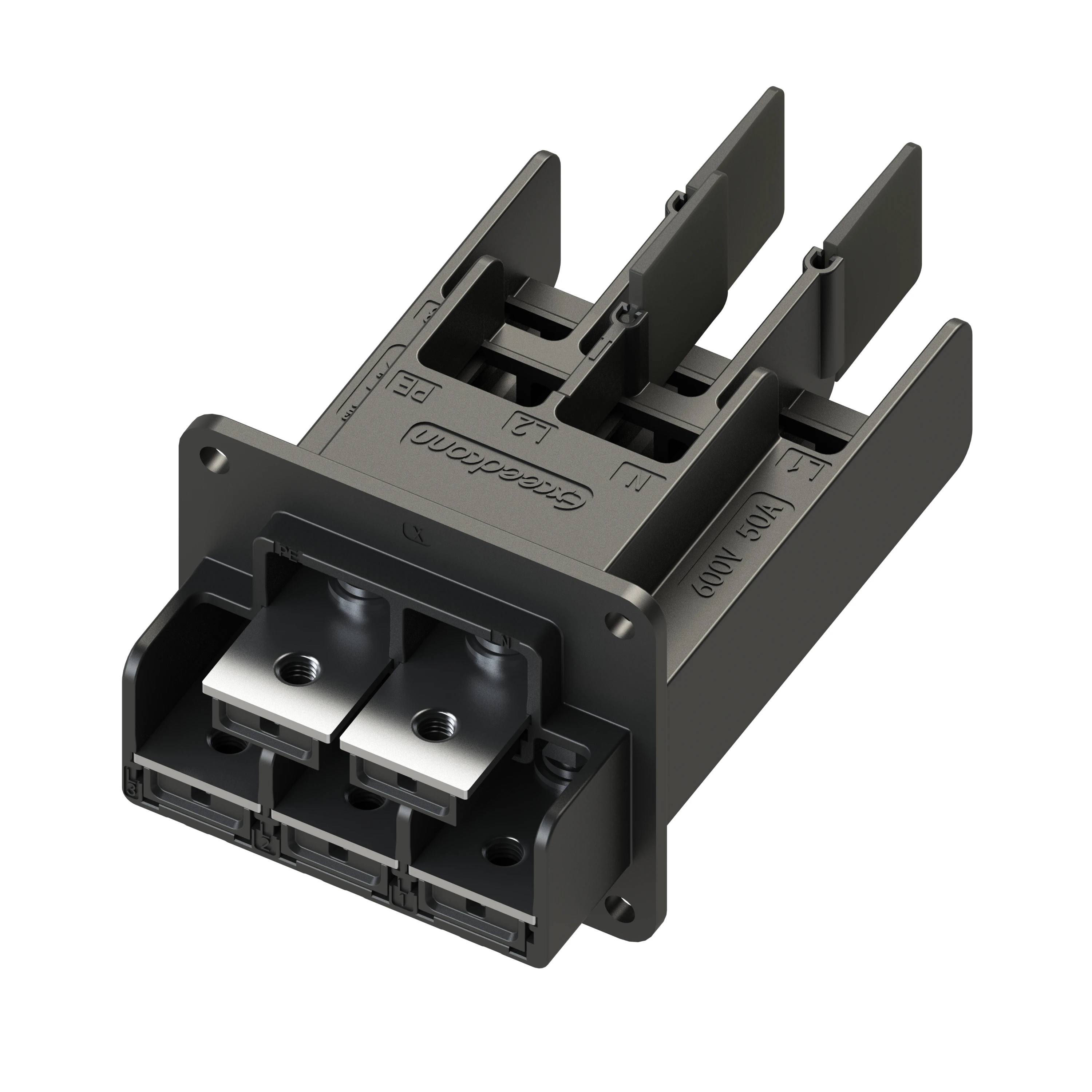 UL TUV Approved 600V 50A Wall-in Pluggable Terminal Block with Protection Cover