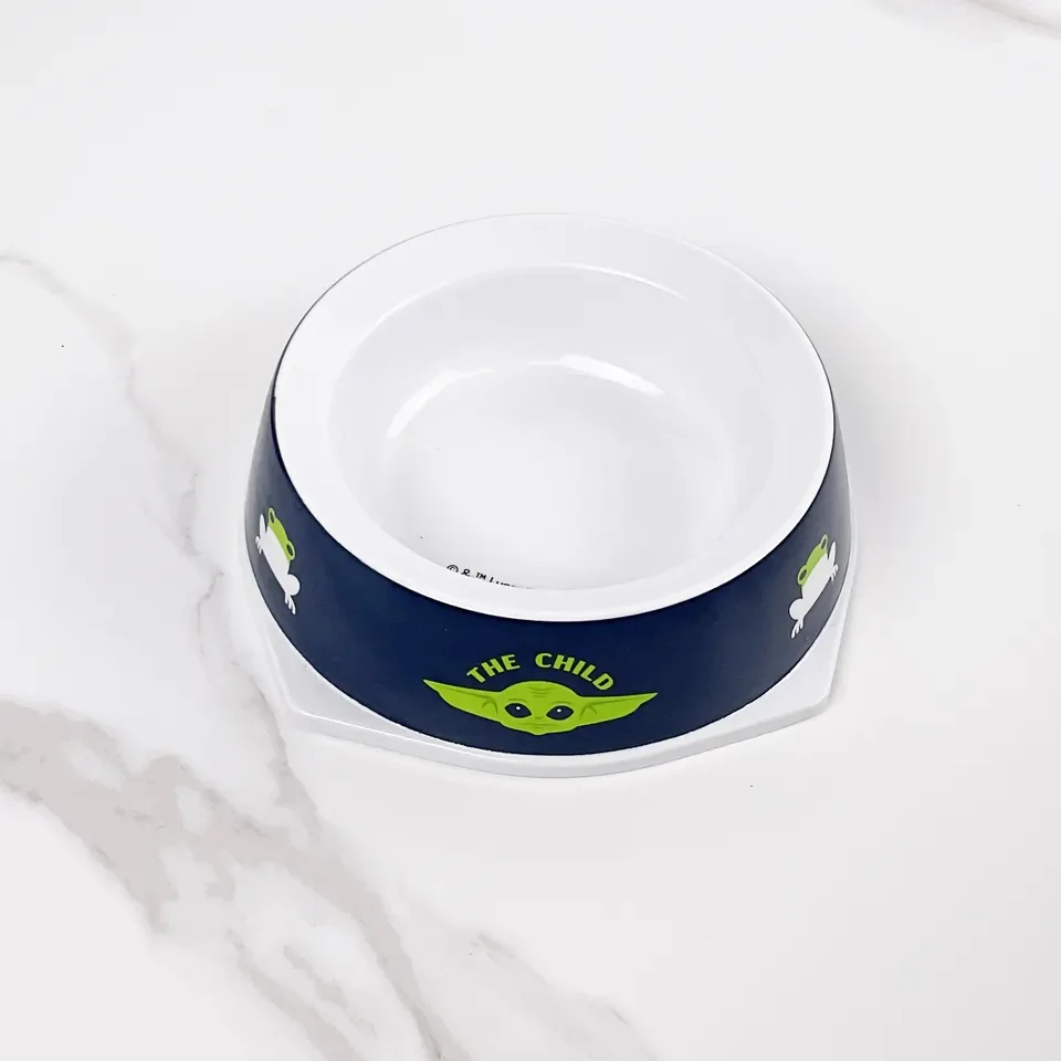 Plastic Melamine Cute Dancing Cat Design Pet Dog Bowl