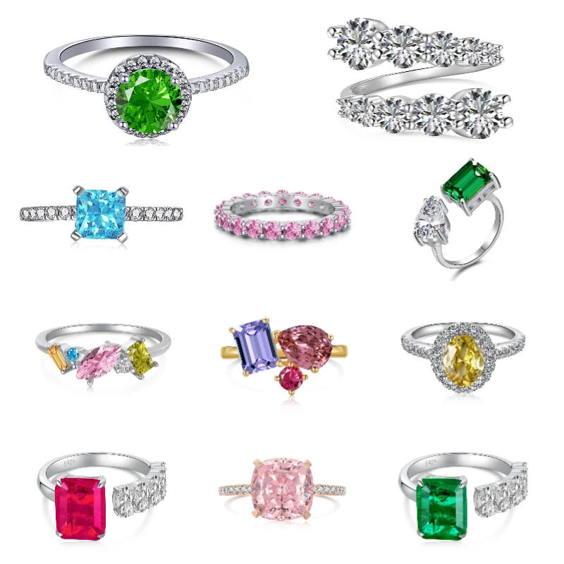 Luxury jewelry Certified Fine Jewelry Romantic S925 Custom Ring  CZ Mossanite VVS Moissanite Stone for Special Occasions