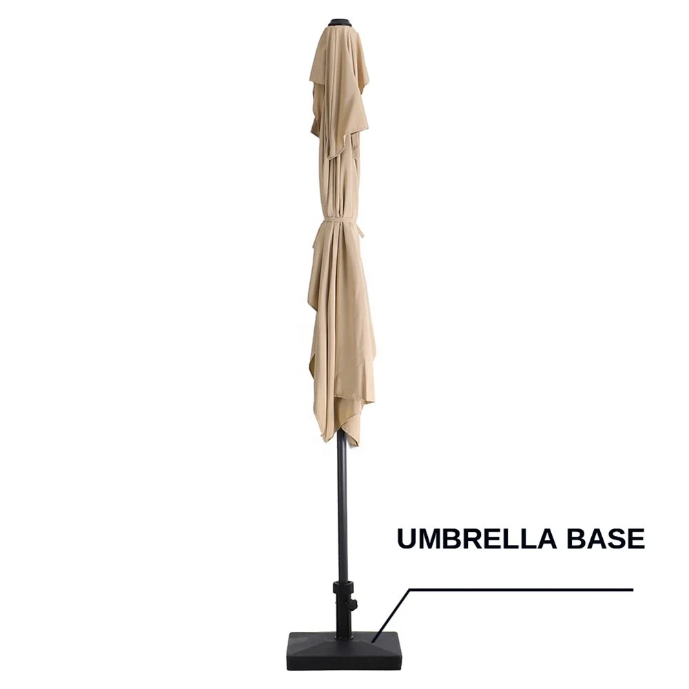 Beach Umbrella Parasol Accessories Square Plastic Shell Concrete Filled Heavy Duty Patio Umbrella Base