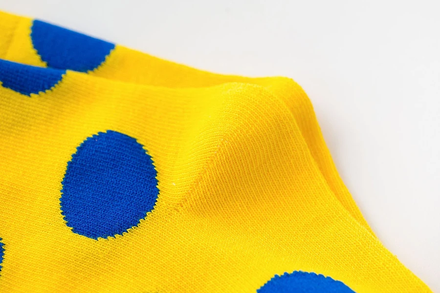 5 Pairs Assort Knitted Colorful Dots Happy Kids Baby Crew Socks Set Casual Cotton Vivid Children Socks