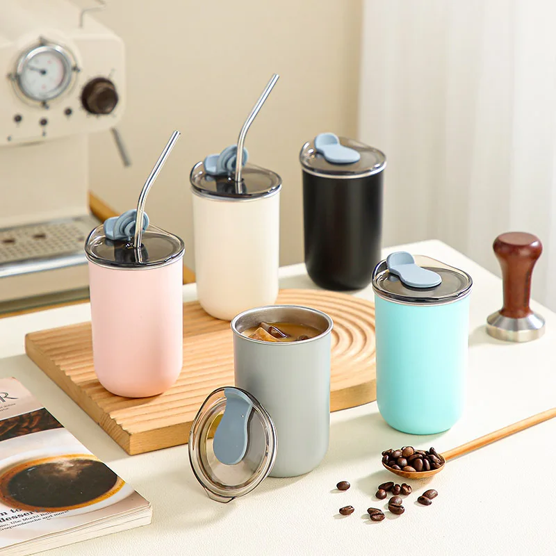 Custom Eco Friendly Reusable 10oz Portable Spill Proof Coffee Cup With Lid Travel Mug 300ml Stainless Steel Tumbler Cups In Bulk