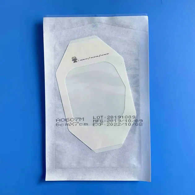 Transparent Film Dressing, Wound Cover Bandages, Clear, 6 X 7CM, 100 Pack