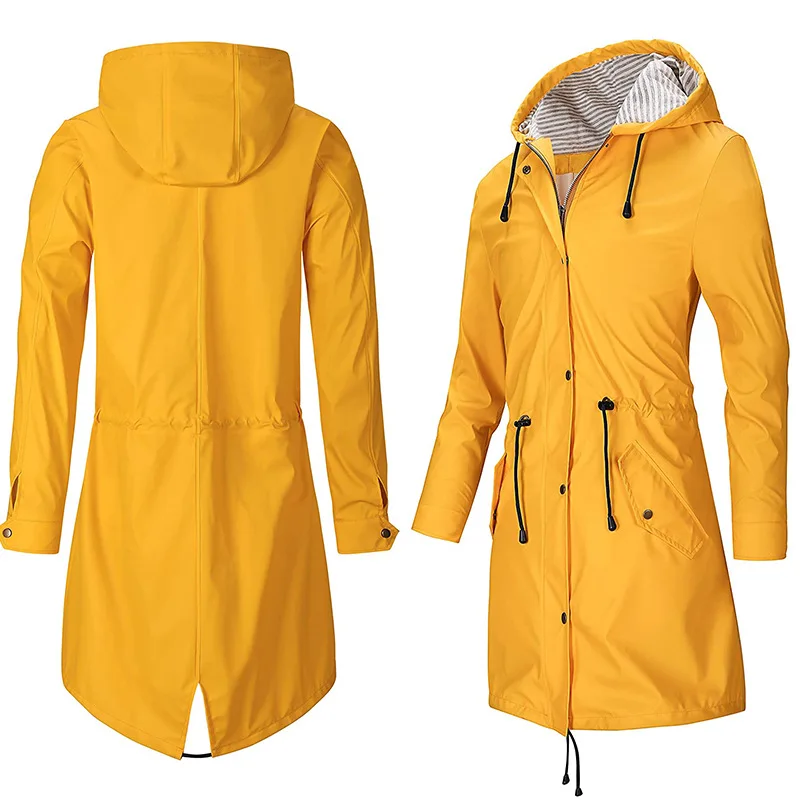 rubber raincoats for adults waterproof women jacket yellow red blue rainwear for adult