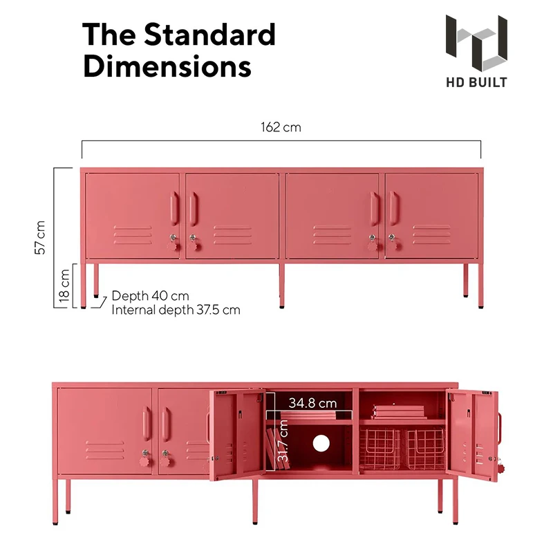 Home furniture Living Room modern colorful steel TV cabinet metal living room storage cabinet swing Door Cabinet
