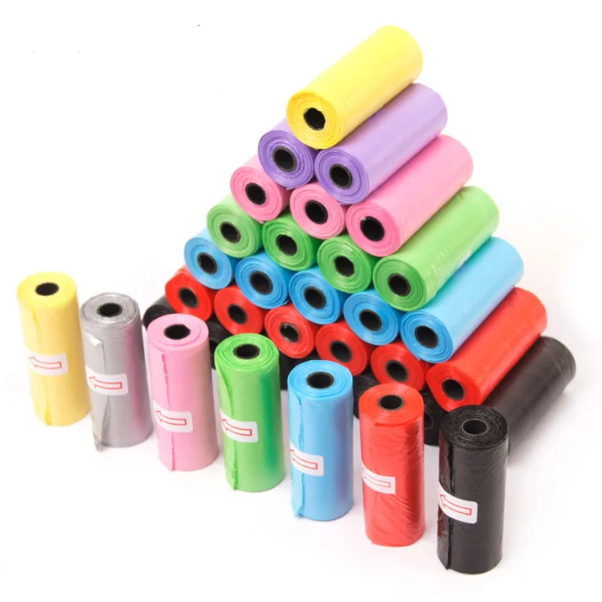 multi-colors  HDPE pet waste bag outdoor dog poop bags