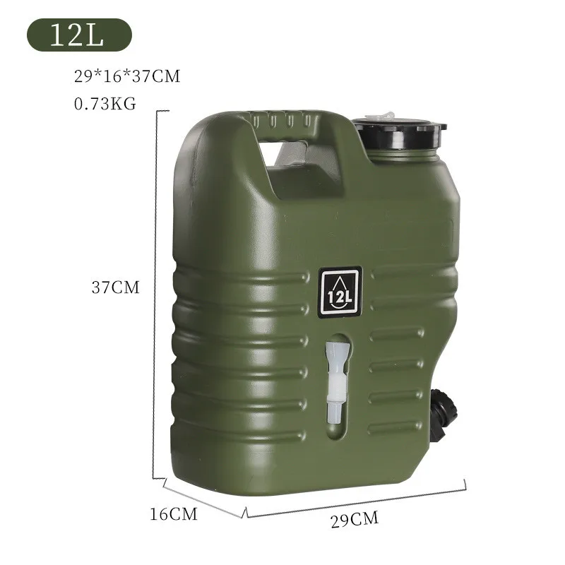Outdoor Camping Bucket Food-grade Large-capacity Portable Storage Tank Household with Faucet Car Emergency Storage Bucket PE 12L