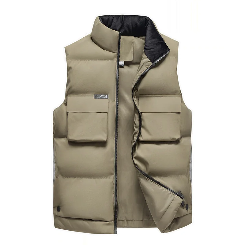 2021 winter mens cotton-padded jacket large size vest warmth and thick waistcoat