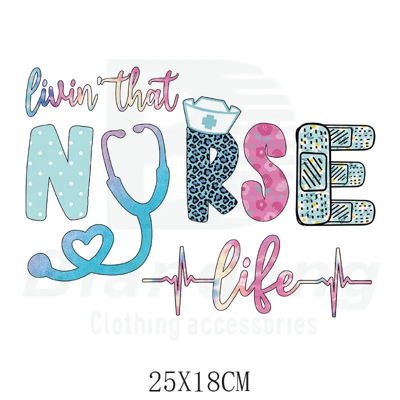 Best Sale Nurse Life HTV Vinyl Heat Transfer Stethoscope Printing Heat Press Stickers Decals for Kids