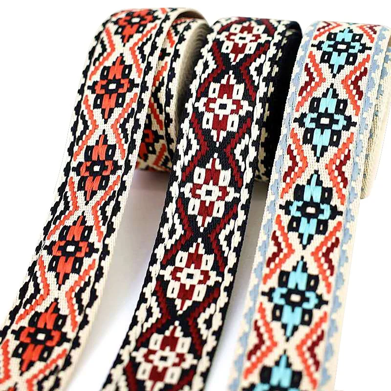 
Thickened and widened 5cM polyester embroidery ribbon high quality jacquard webbing woven for purse strap 