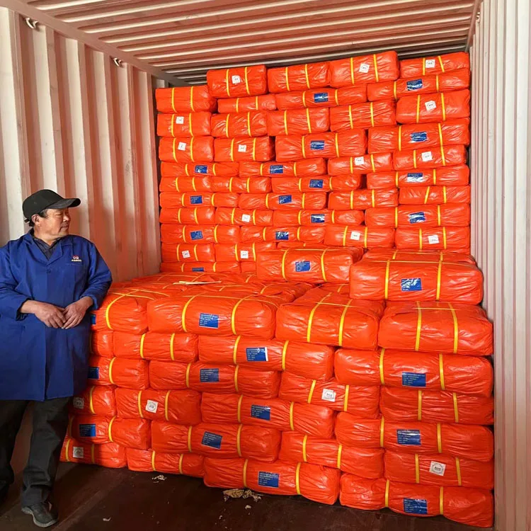 Lowest Price Tent 90gsm Double Orange Tarp PE Tarpaulin