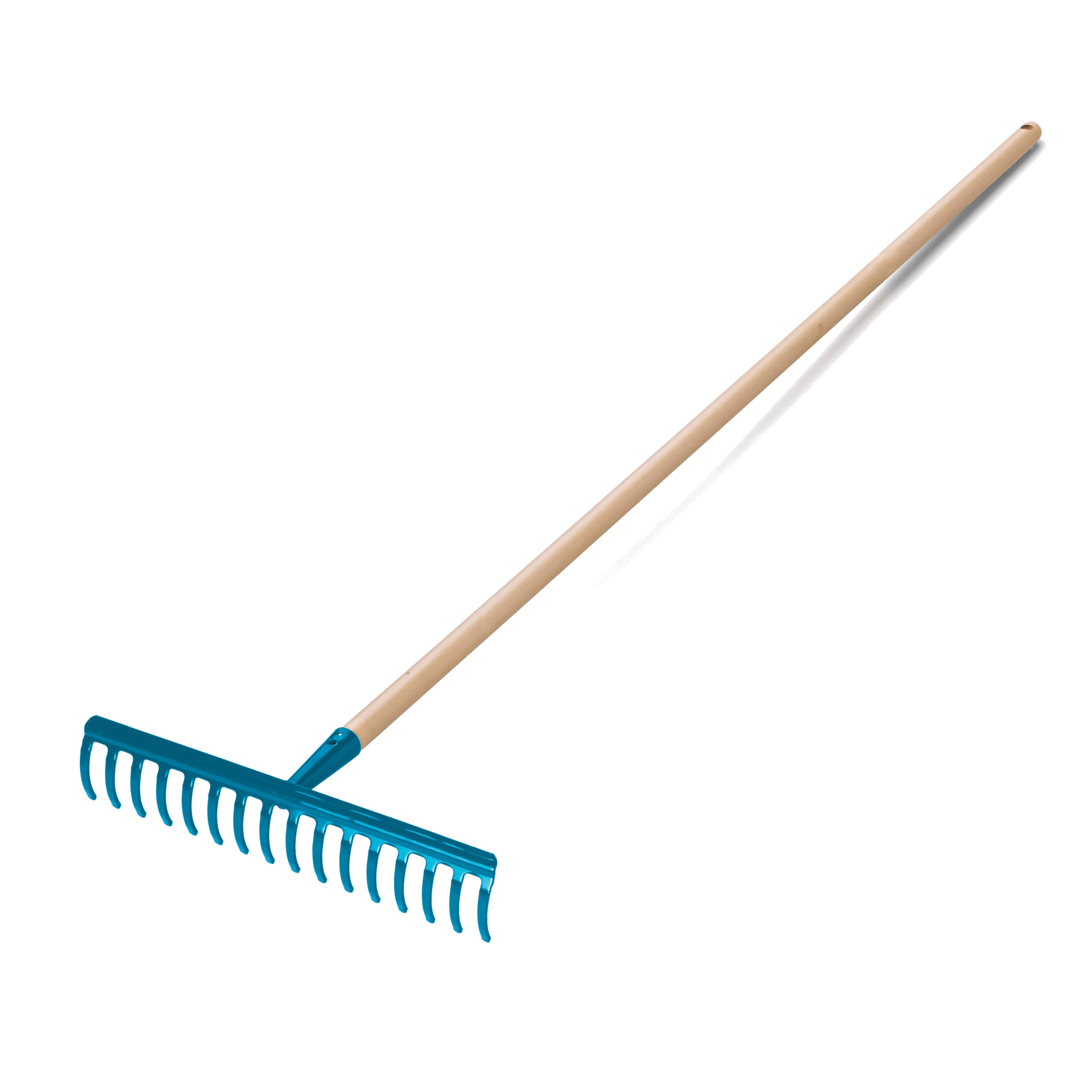 Italian Quality Ultralight Steel 16 Tines Rake with 120 cm Handle for Gardening Maintenance