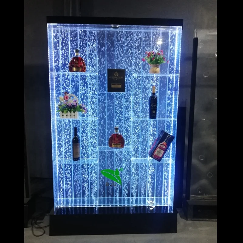 color changing LED lighting water bubble wall acrylic bar wine cabinet bar furniture