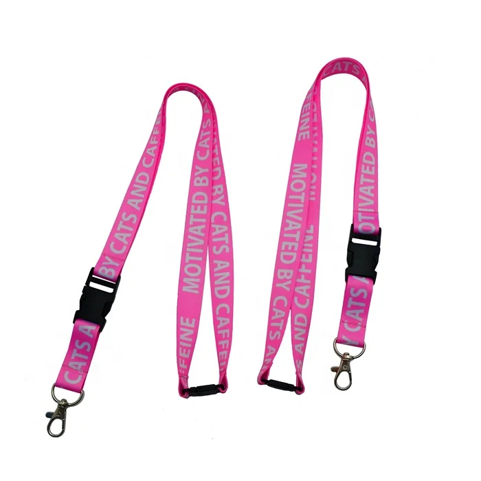 
Custom printed cool designs personalized love pink neck lanyards 