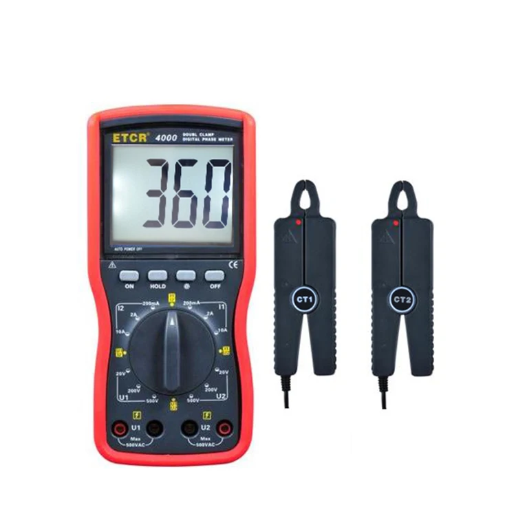 ETCR4000 Screen Angle Free Conversion Double Clamp Phase Test Equipment Voltage Multimeter