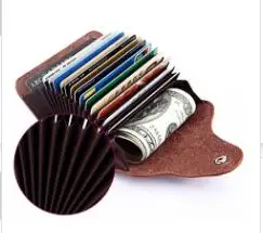 oil painting edge genuine leather card holder for credit card made in guangzhou