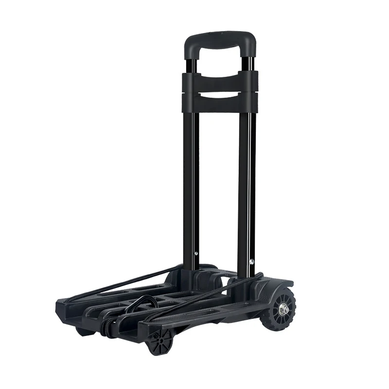 Compact Aluminum Steel Retractable Mini Handcart Household Platform Folding Mini Carts with 2 Wheels