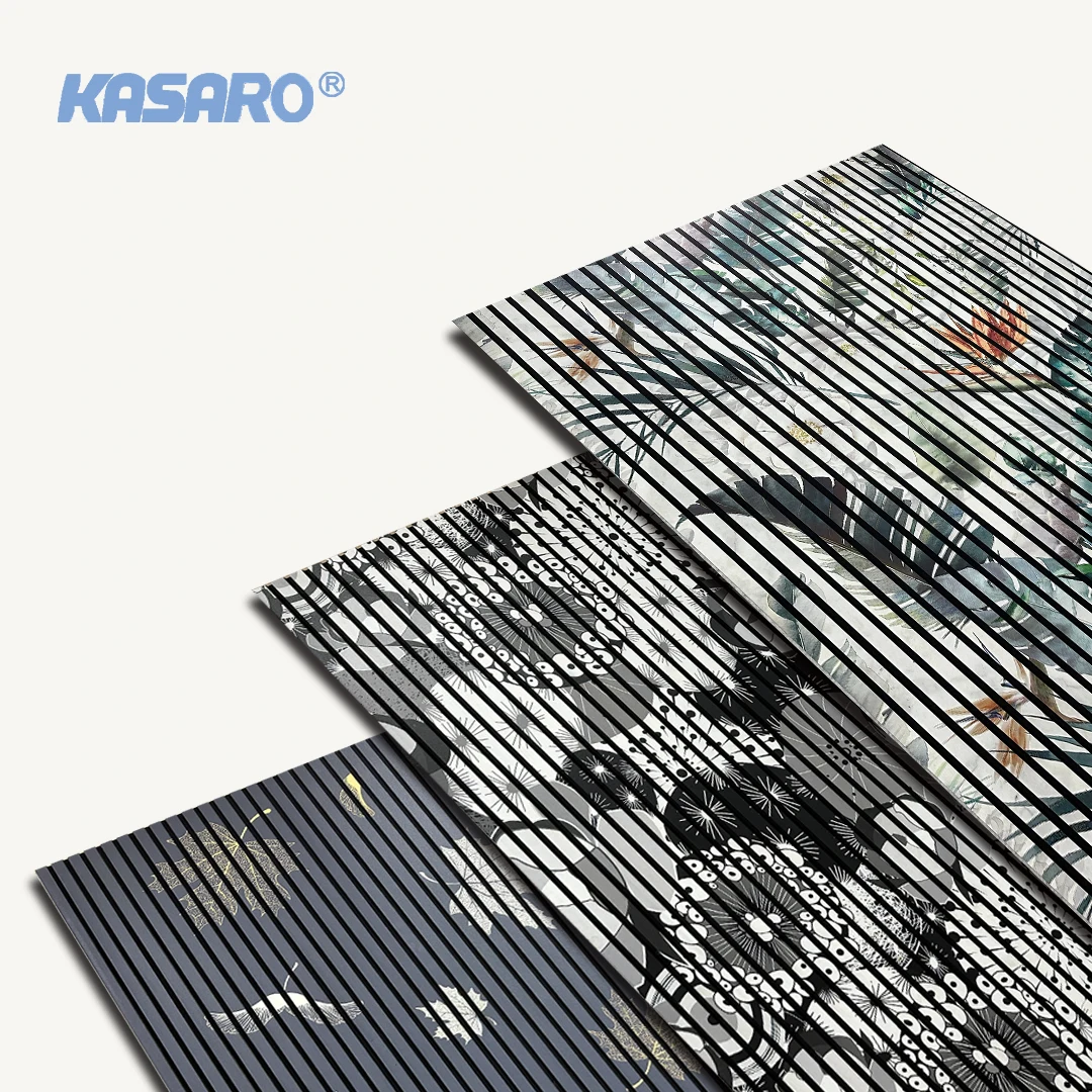 KASARO Customizable print pattern wood veneer ceiling wood wall paneling