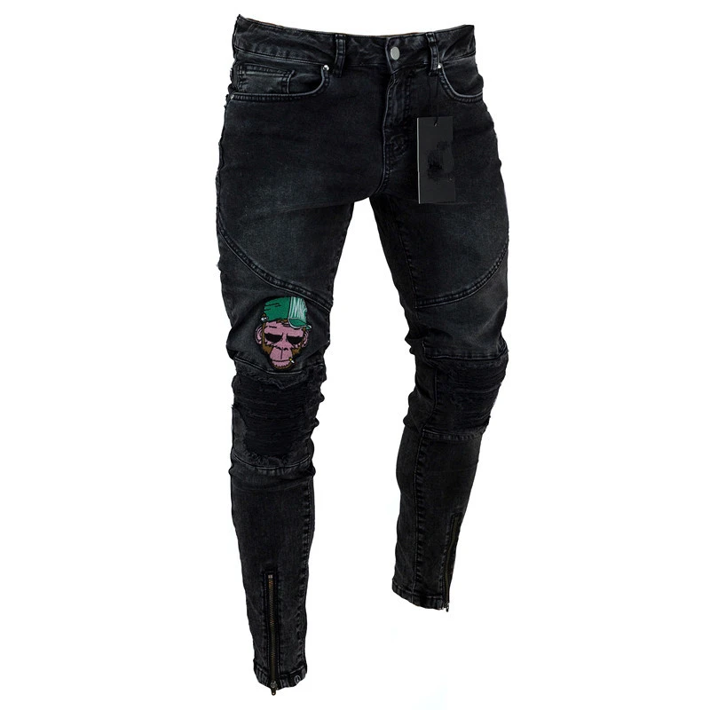 Designers Men Black Biker Pants Trousers Pantalones Jeans Men Scratch Skinny Jeans For Men