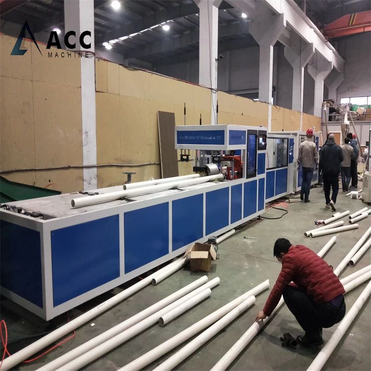 CPVC PVC 4 inch to 8 inch plastic water/electrical pipe making extrusion machine line with R type pipe socket equipment