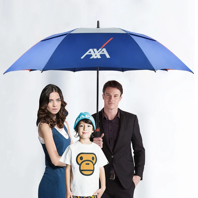 Innovative wholesale 27 30 inch large windproof logo prints big luxury promotional branded custom golf umbrella