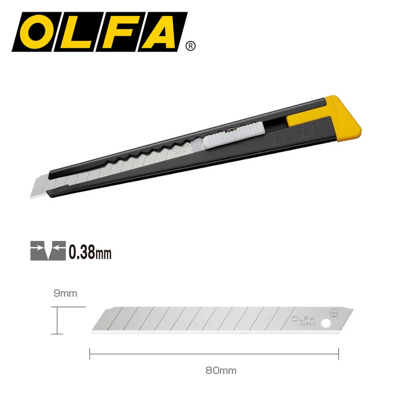 OLFA 9mm Precision Utility Knife (180) - Multi-Purpose Retractable Precision Knife w/Snap-Off Blade