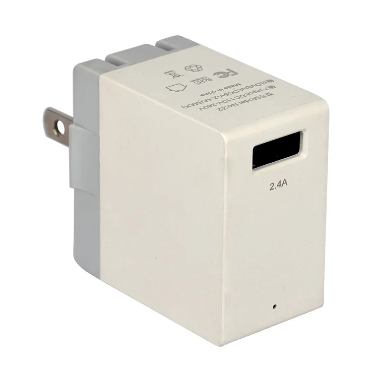 5V 2.4A 12W CE certified tablet PC US plug charger dual wall charger foldable