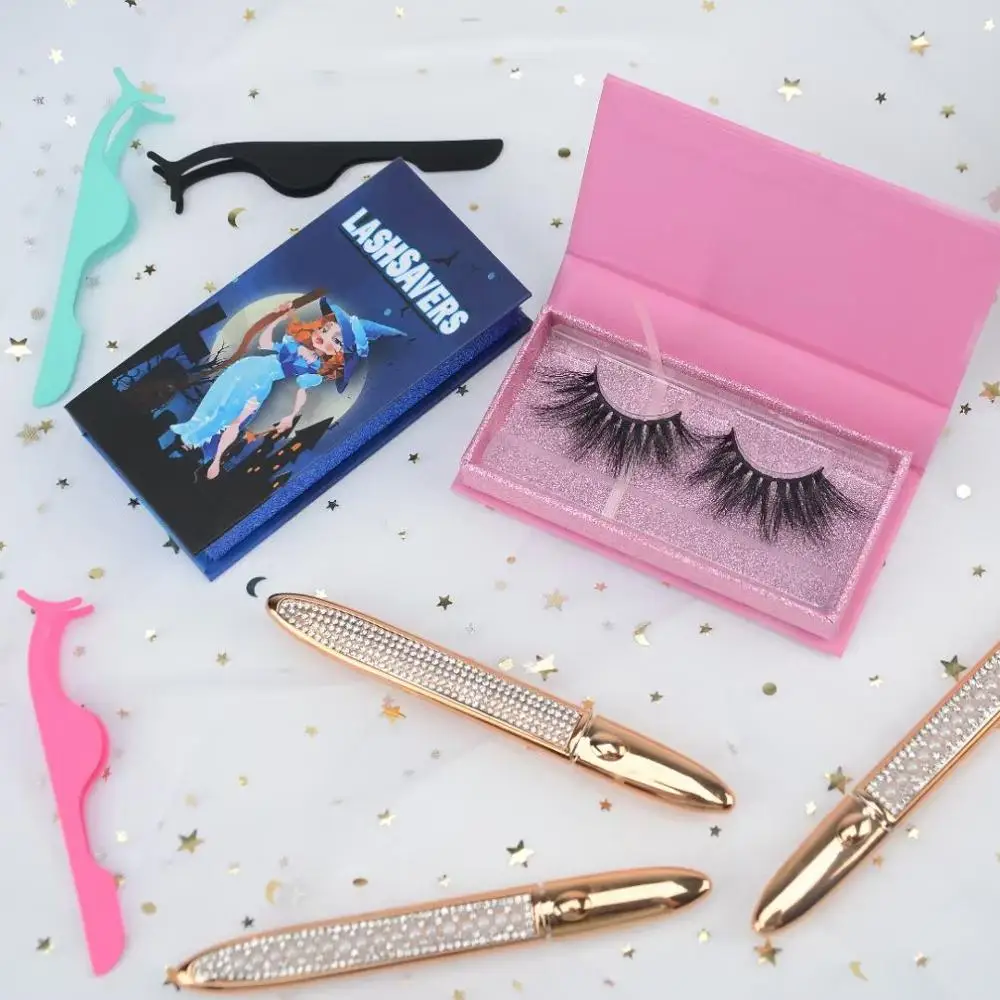 
25 mm mink eyelash vandors 25mm mink eyelash with private custom packaging diamond lashes case 