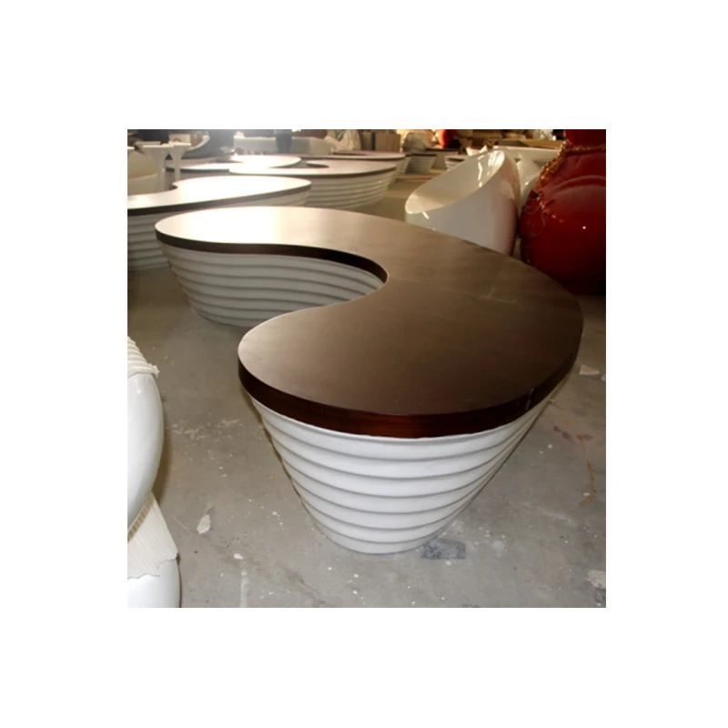 Golden Fiberglass Bench Outdoor Public Benches in The Park Modern Patio Bench Outdoor Furniture