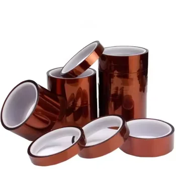 Multi-Sized High Temperature Resistant Polyimide Silicone Amber Brown Adhesive Masking Tape for Masking,Soldering
