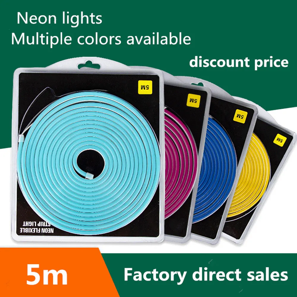 neon strip light led neon flex signs for home 12V 24v 220v 110v 120v 5M SET 6x12mm 8x16mm