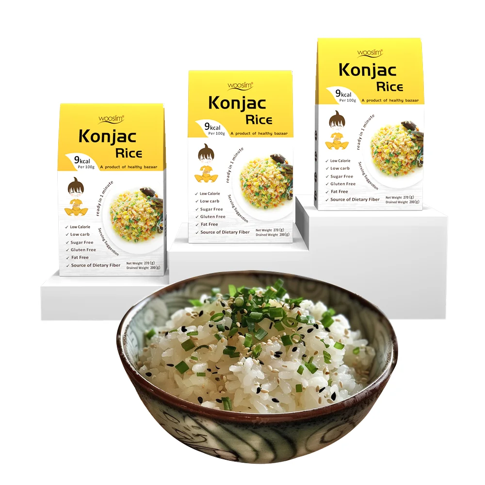 Non GMO Instant Shirataki Rice Wholesale 0 Fat Low Sugar Low Carb Konjac Rice