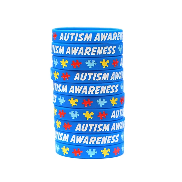 Autism Bracelet Inspirational Autism Awareness Wristbands Autism Colorful Silicone Motivational Wristbands for Kids Adult Man