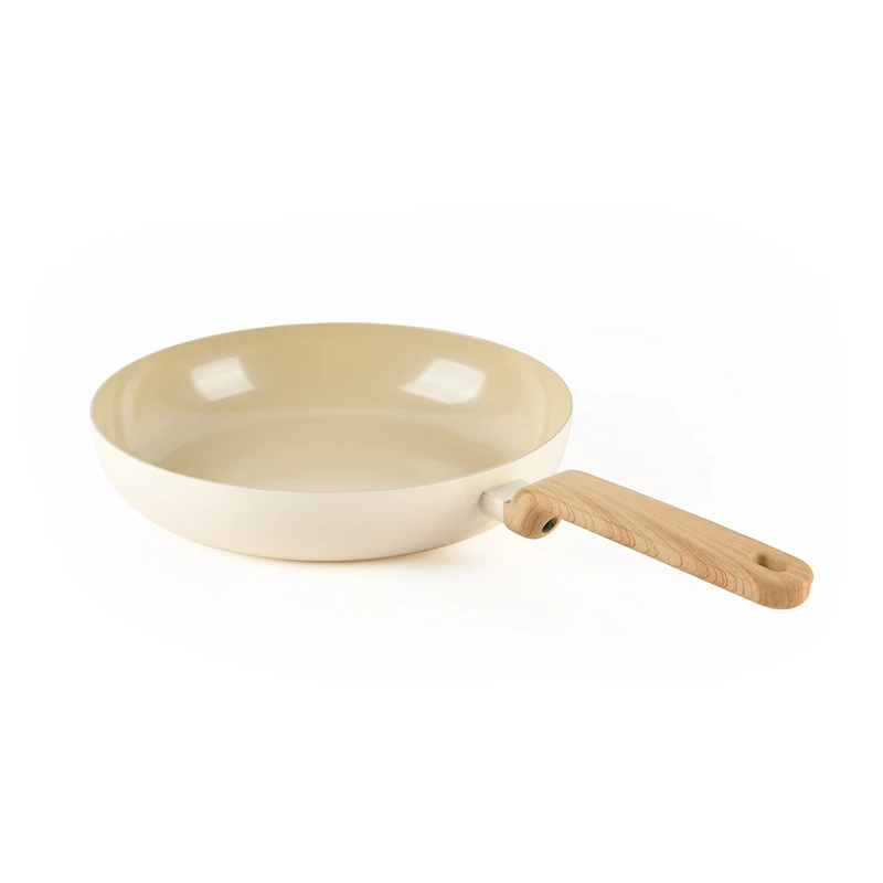 High quality ceramic coating Aluminum Alloy Frying Pan With White high temperature resistance coating